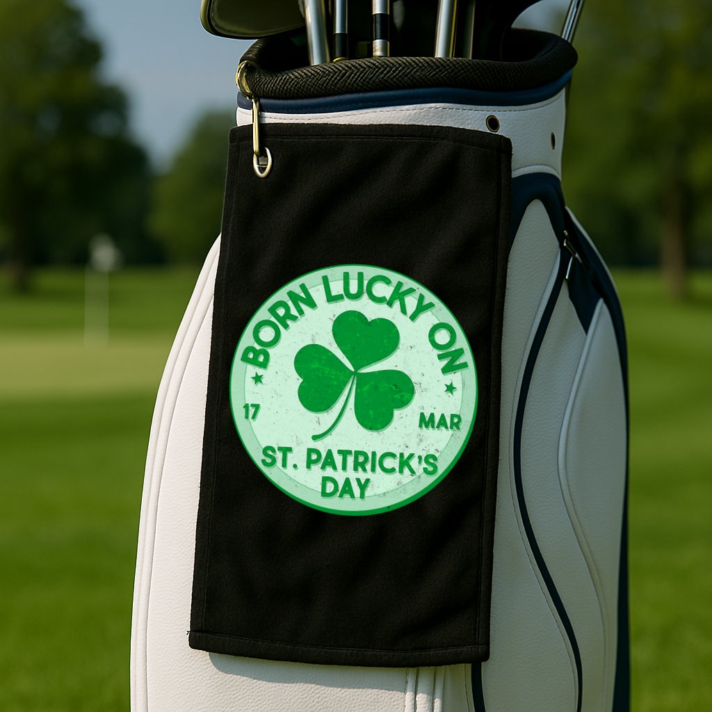 Born Lucky On St. Patrick's Day Golf Towel