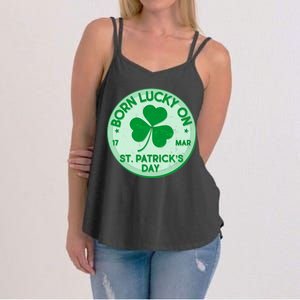 Born Lucky On St. Patrick's Day Women's Strappy Tank