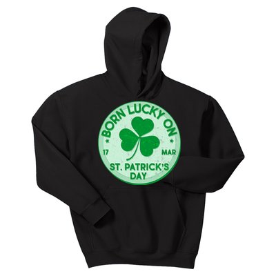 Born Lucky On St. Patrick's Day Kids Hoodie