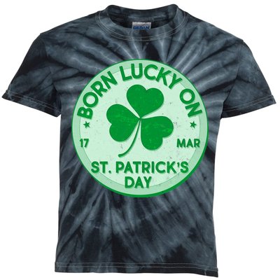 Born Lucky On St. Patrick's Day Kids Tie-Dye T-Shirt