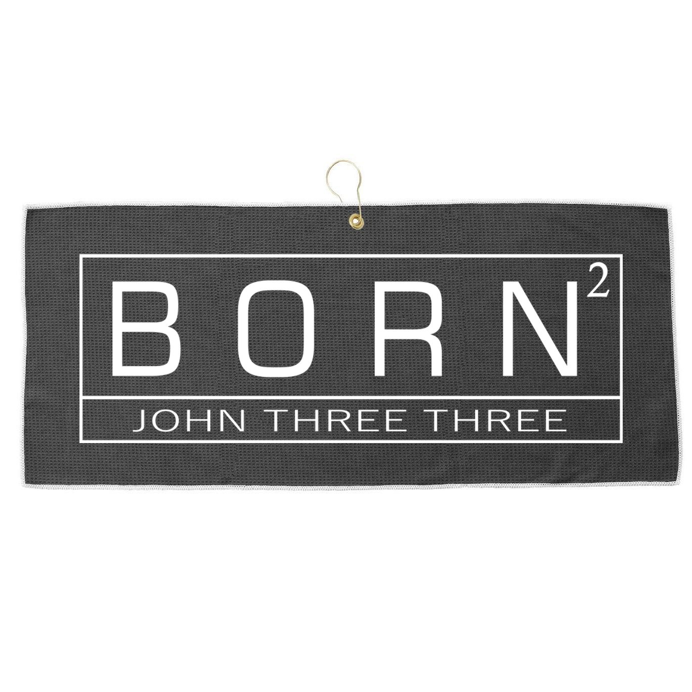 Born Squared Born Again Christian Large Microfiber Waffle Golf Towel