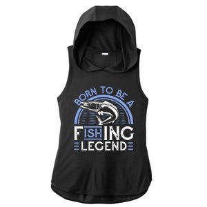 Born To Be A Fishing Legend Ladies PosiCharge Tri-Blend Wicking Draft Hoodie Tank