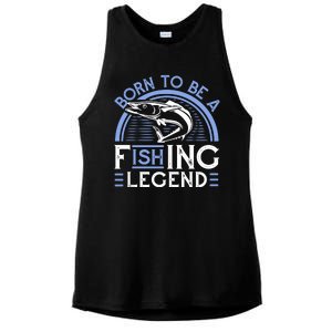 Born To Be A Fishing Legend Ladies PosiCharge Tri-Blend Wicking Tank