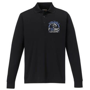 Born To Be A Fishing Legend Performance Long Sleeve Polo