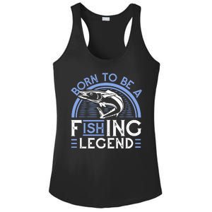 Born To Be A Fishing Legend Ladies PosiCharge Competitor Racerback Tank