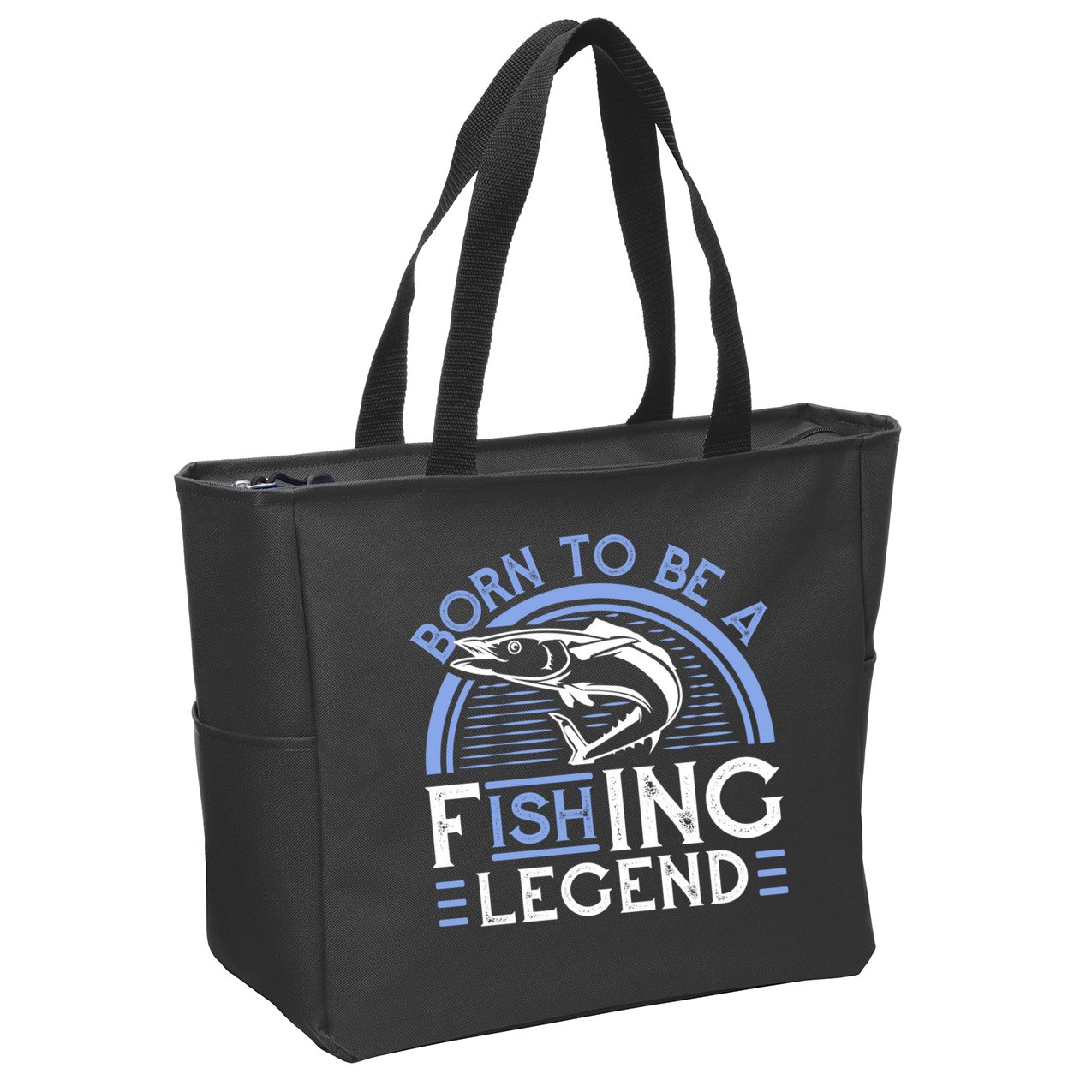 Born To Be A Fishing Legend Zip Tote Bag