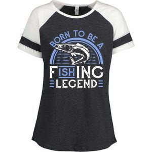 Born To Be A Fishing Legend Enza Ladies Jersey Colorblock Tee