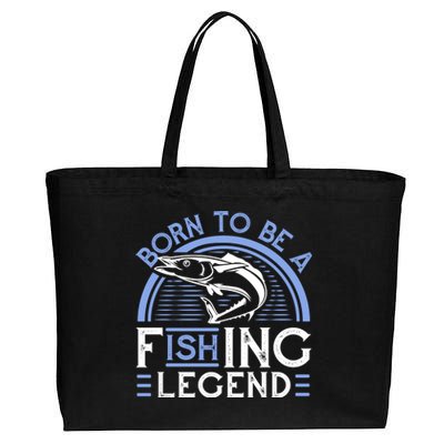 Born To Be A Fishing Legend Cotton Canvas Jumbo Tote