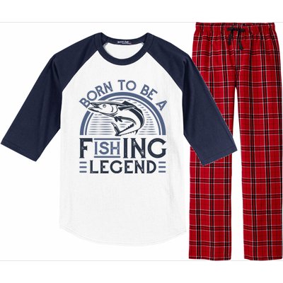 Born To Be A Fishing Legend Raglan Sleeve Pajama Set