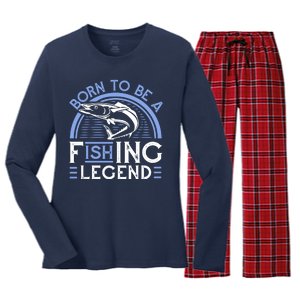 Born To Be A Fishing Legend Women's Long Sleeve Flannel Pajama Set 