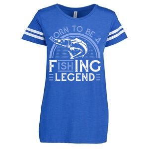 Born To Be A Fishing Legend Enza Ladies Jersey Football T-Shirt