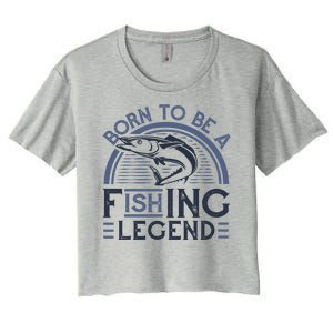 Born To Be A Fishing Legend Women's Crop Top Tee