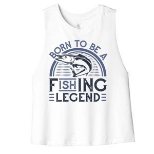 Born To Be A Fishing Legend Women's Racerback Cropped Tank