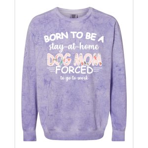 Born To Be A Stay At Home Dog Mom Colorblast Crewneck Sweatshirt