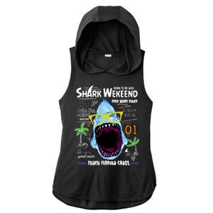 Born To Be Wild - Shark Weekend Slogans Ladies PosiCharge Tri-Blend Wicking Draft Hoodie Tank