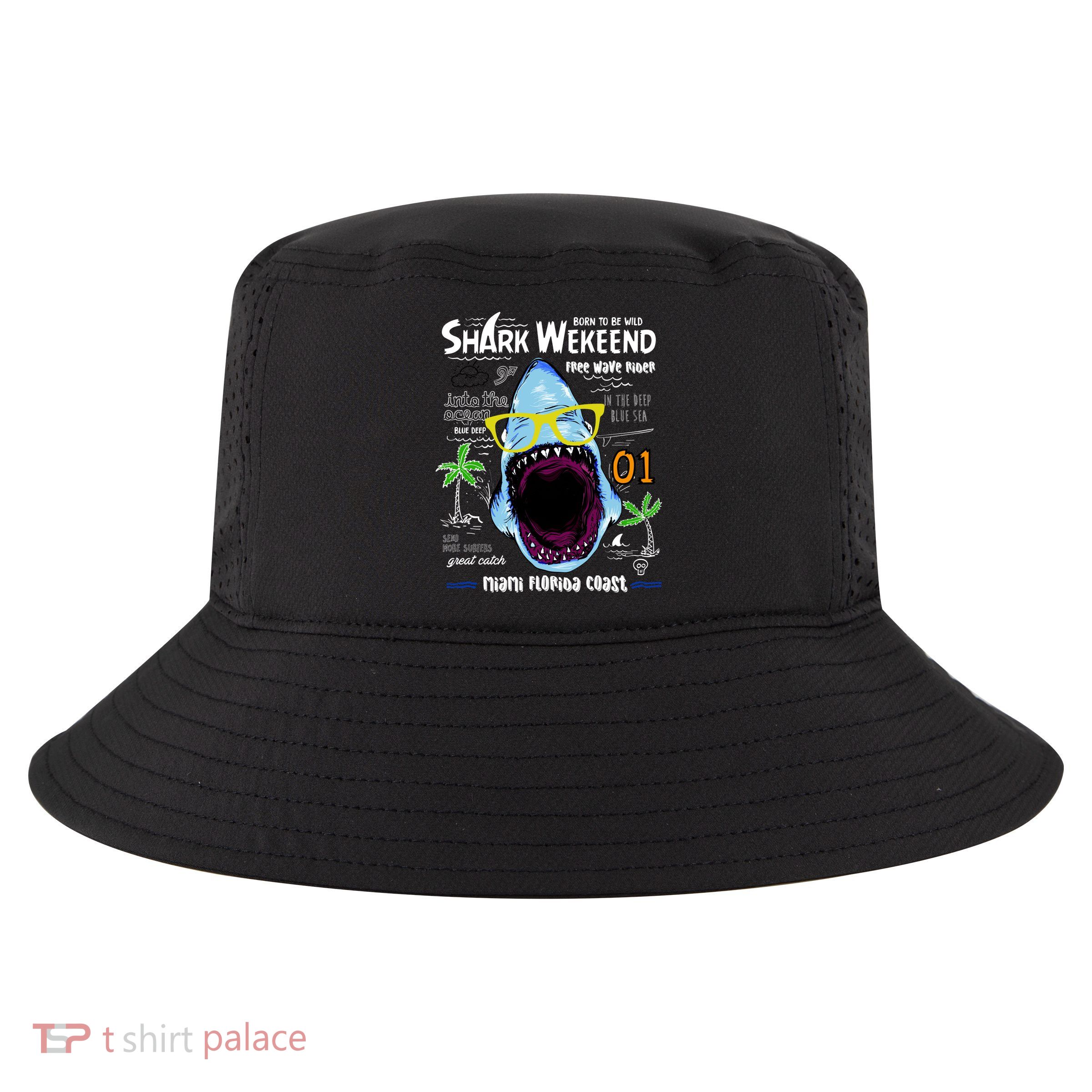 Born To Be Wild - Shark Weekend Slogans Cool Comfort Performance Bucket Hat