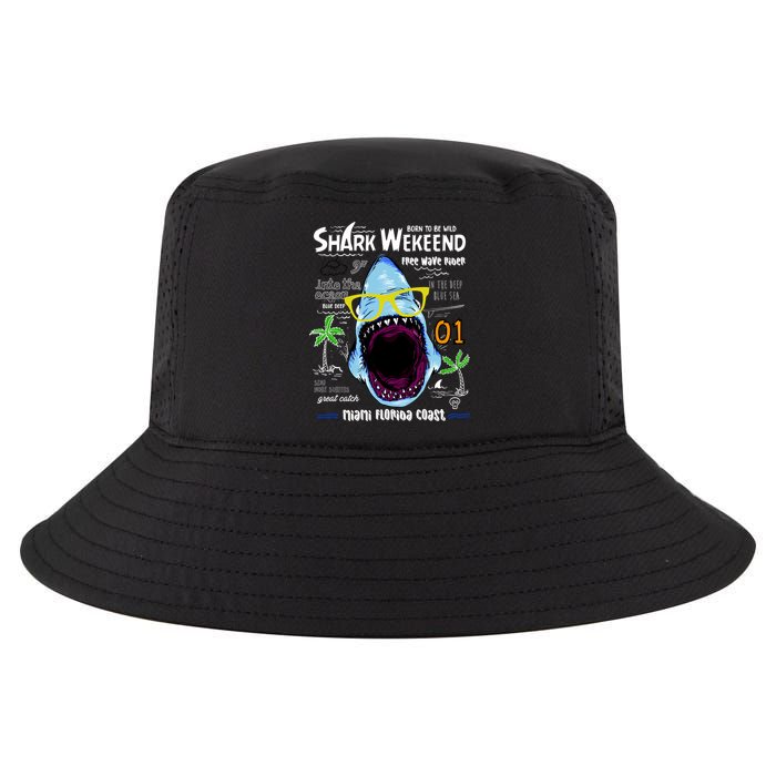 Born To Be Wild - Shark Weekend Slogans Cool Comfort Performance Bucket Hat