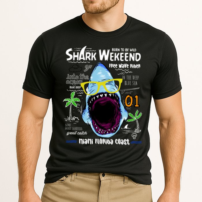 Born To Be Wild - Shark Weekend Slogans Performance Shirt