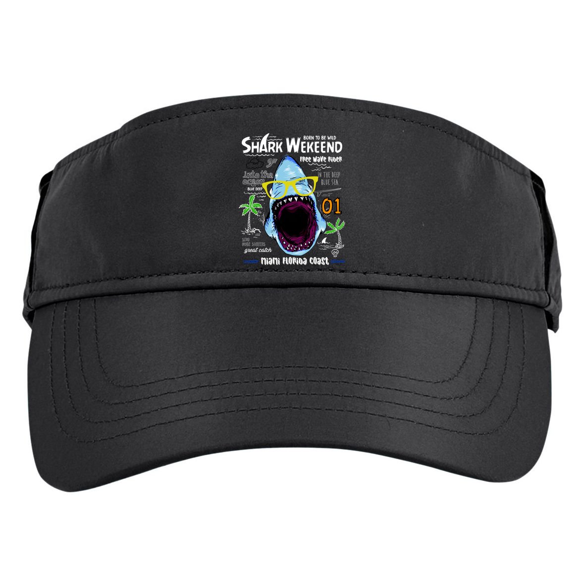 Born To Be Wild - Shark Weekend Slogans Adult Drive Performance Visor