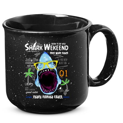 Born To Be Wild - Shark Weekend Slogans 15oz Campfire Ceramic Mug