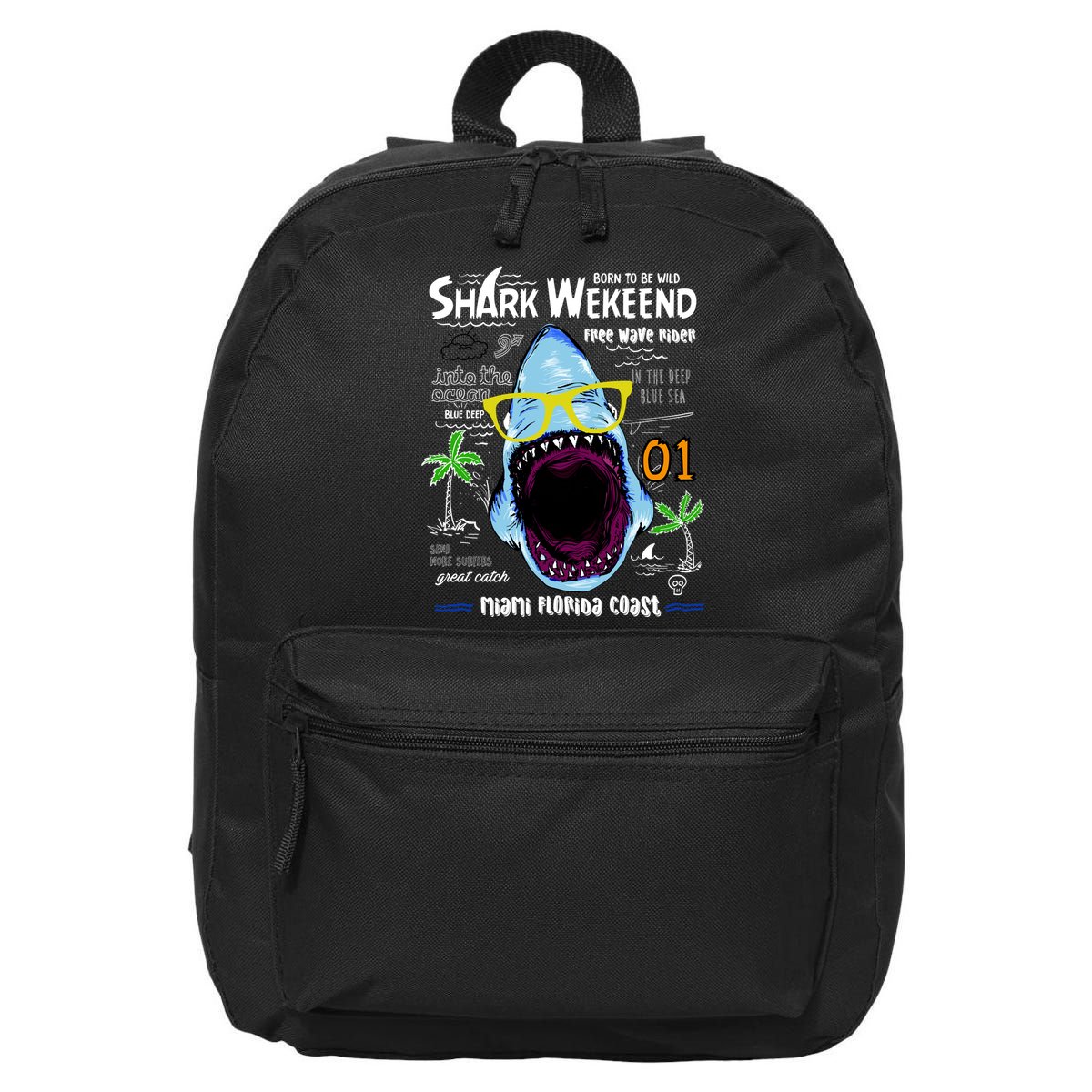 Born To Be Wild - Shark Weekend Slogans 16 in Basic Backpack