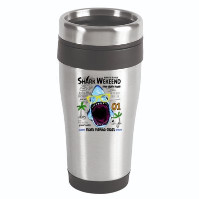 Born To Be Wild - Shark Weekend Slogans 16oz Travel Tumbler