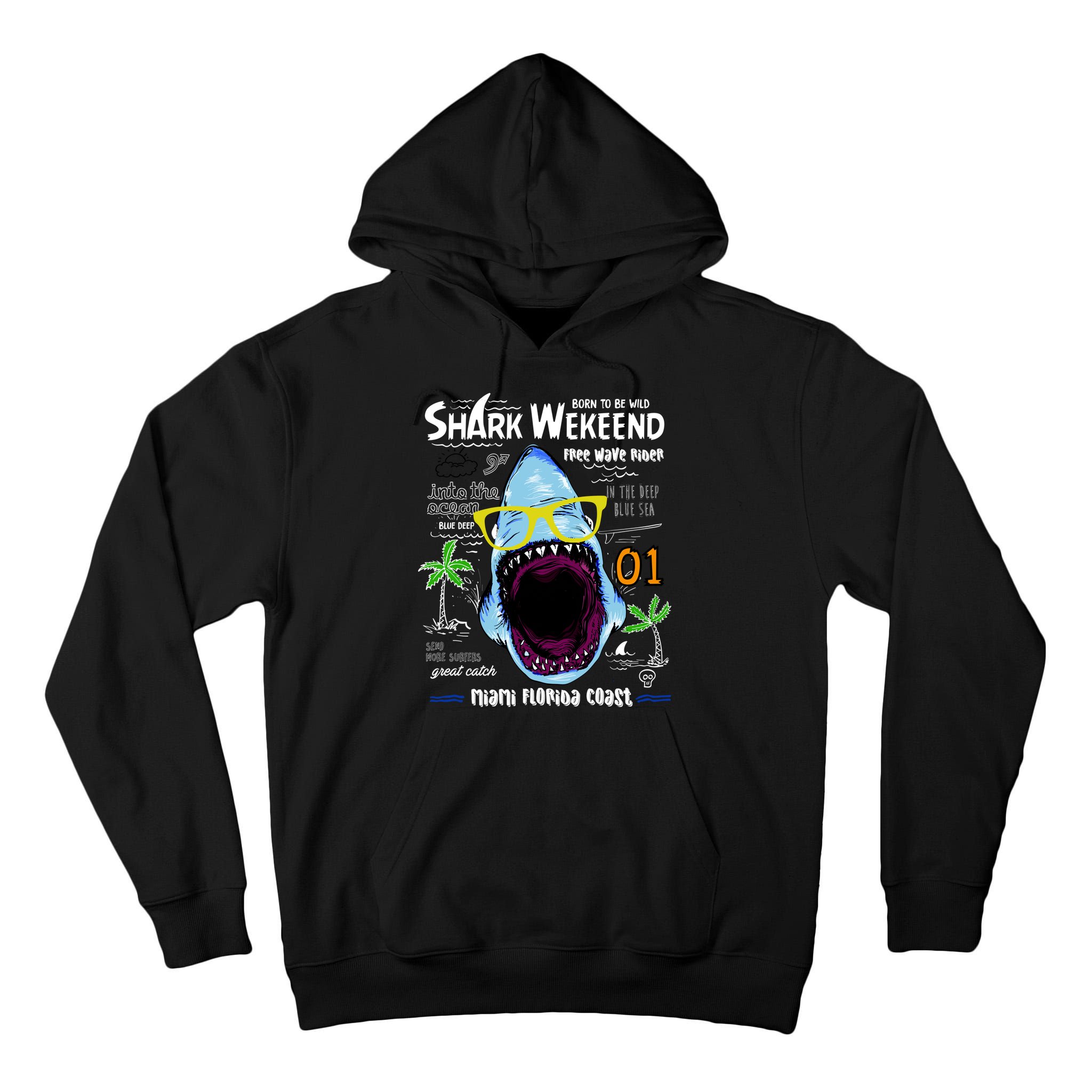 Born To Be Wild - Shark Weekend Slogans Tall Hoodie