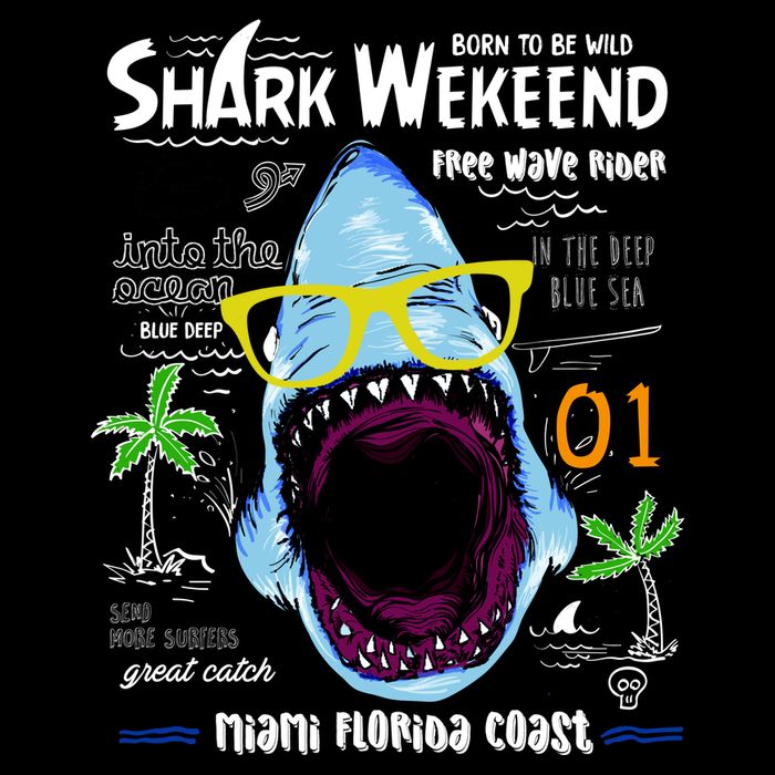 Born To Be Wild - Shark Weekend Slogans Toddler T-Shirt