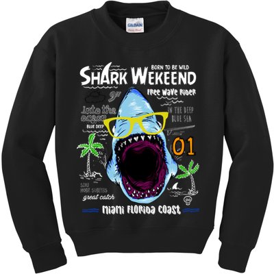 Born To Be Wild - Shark Weekend Slogans Kids Sweatshirt