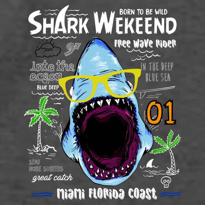 Born To Be Wild - Shark Weekend Slogans Vector Backpack