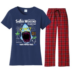 Born To Be Wild - Shark Weekend Slogans Women's Flannel Pajama Set