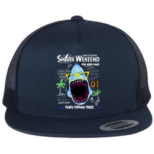 Born To Be Wild - Shark Weekend Slogans Flat Bill Trucker Hat