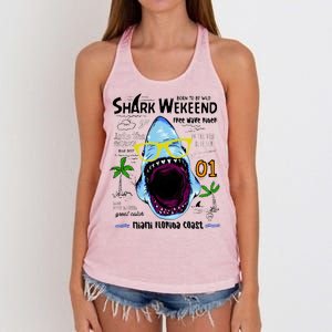 Born To Be Wild - Shark Weekend Slogans Women's Knotted Racerback Tank