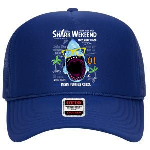 Born To Be Wild - Shark Weekend Slogans High Crown Mesh Back Trucker Hat