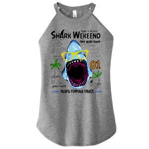 Born To Be Wild - Shark Weekend Slogans Women's Perfect Tri Rocker Tank