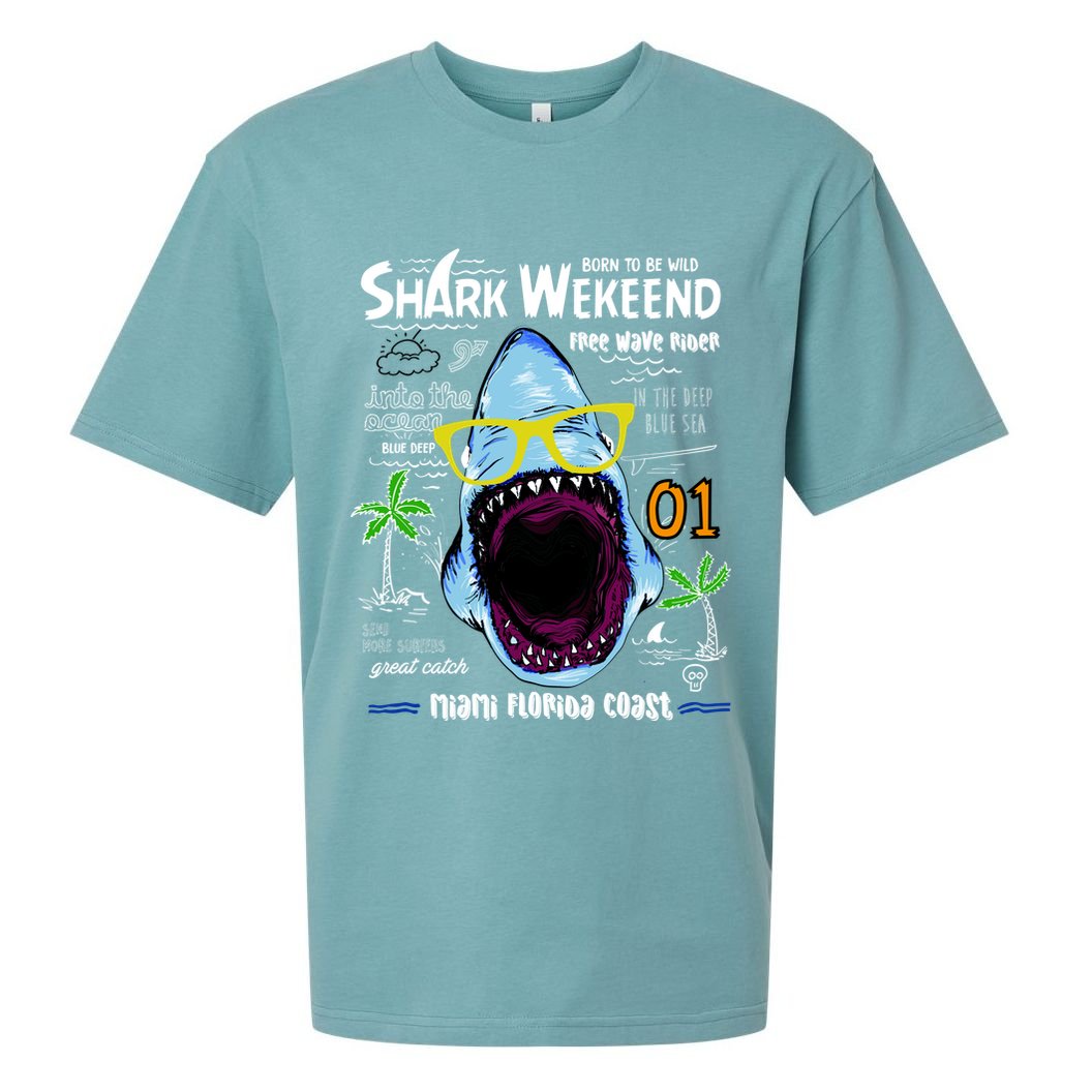 Born To Be Wild - Shark Weekend Slogans Sueded Cloud Jersey T-Shirt