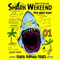 Born To Be Wild - Shark Weekend Slogans T-Shirt