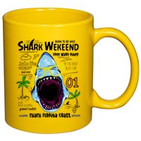 Born To Be Wild - Shark Weekend Slogans 11oz C Handle Ceramic Mug