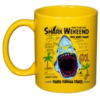 Born To Be Wild - Shark Weekend Slogans 11oz C Handle Ceramic Mug