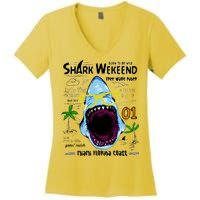 Born To Be Wild - Shark Weekend Slogans Women's V-Neck T-Shirt