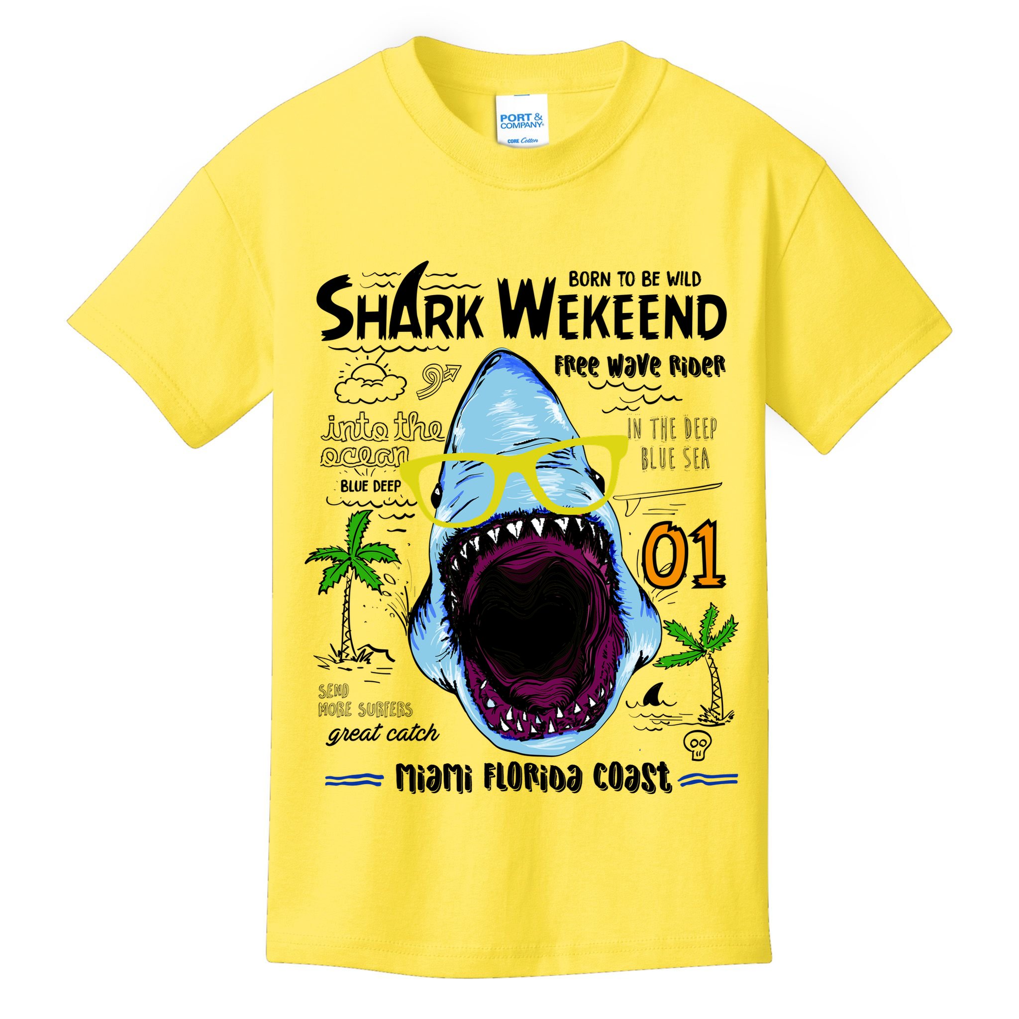 Born To Be Wild - Shark Weekend Slogans Kids T-Shirt