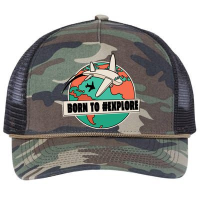 Born To Explore Retro Rope Trucker Hat Cap