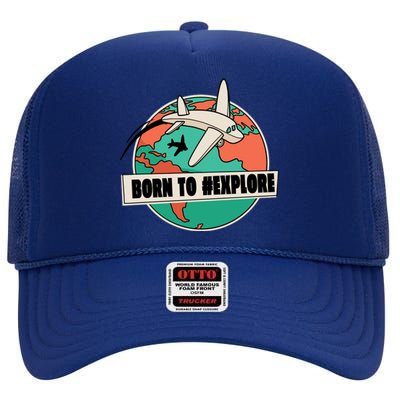 Born To Explore High Crown Mesh Back Trucker Hat