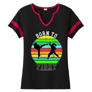 Born To Fight Ladies Halftime Notch Neck Tee