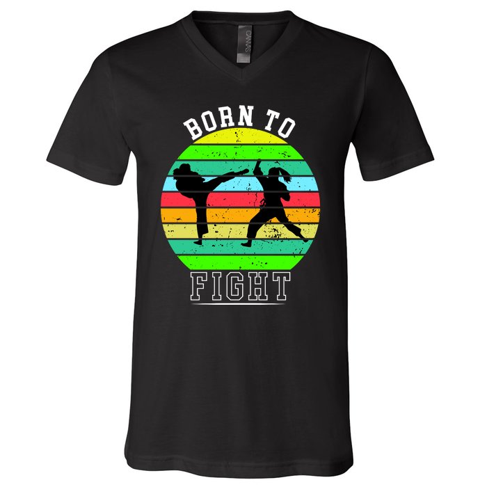 Born To Fight V-Neck T-Shirt