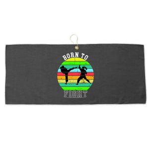 Born To Fight Large Microfiber Waffle Golf Towel