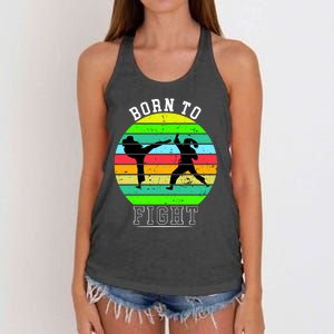 Born To Fight Women's Knotted Racerback Tank