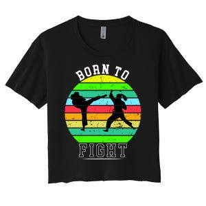 Born To Fight Women's Crop Top Tee