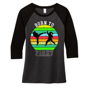 Born To Fight Women's Tri-Blend 3/4-Sleeve Raglan Shirt