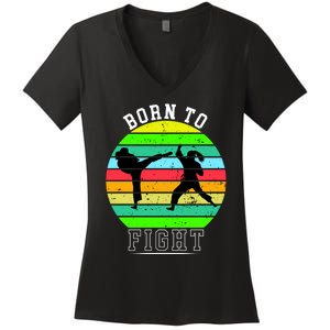 Born To Fight Women's V-Neck T-Shirt